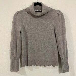 White + Warren Women's Cashmere Sweater Large Statement Sleeve Quiet Luxury